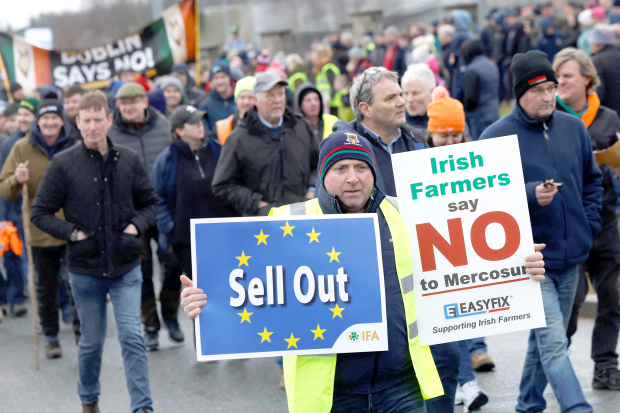 Irish farmers protest against EU-Mercosur deal